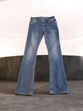 Rich Girl Medium Blue Flare Jeans - High-Rise Wide Leg